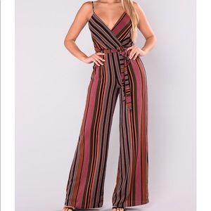 Fashion Nova Multicolor Seville Striped Jumpsuit